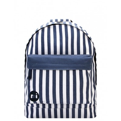 Σακίδιο πλάτης Mi-Pac Seaside Stripe Blue Backpack σε Άσπρο-Μπλέ χρώμα